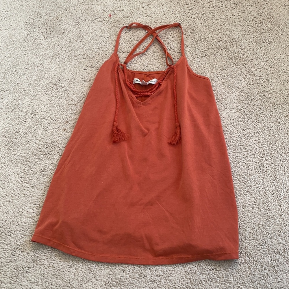 Abercrombie burnt orange tied front shirt
